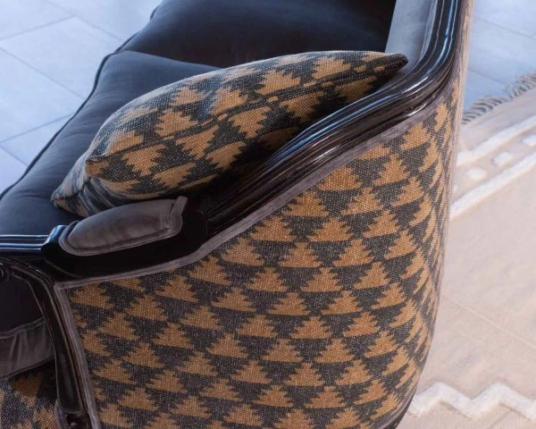 Banquette Néo-classique 2 Personnes Tissu Et Bois Massif "Legacy" – Image 3