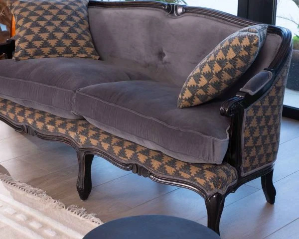 Banquette Néo-classique 2 Personnes Tissu Et Bois Massif "Legacy" – Image 7