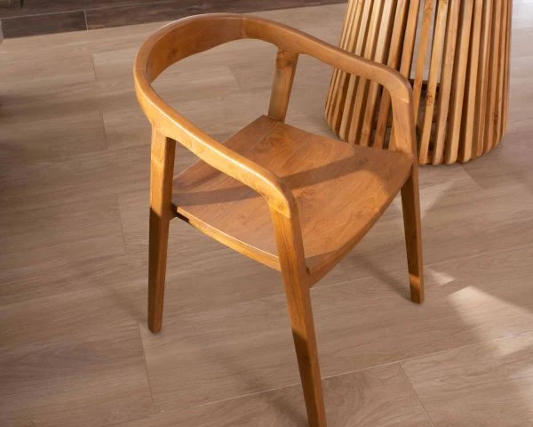 Chaise De Repas En Teck Design Esprit Retro "Juan" – Image 4