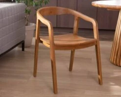 Chaise De Repas En Teck Design Esprit Retro "Juan"