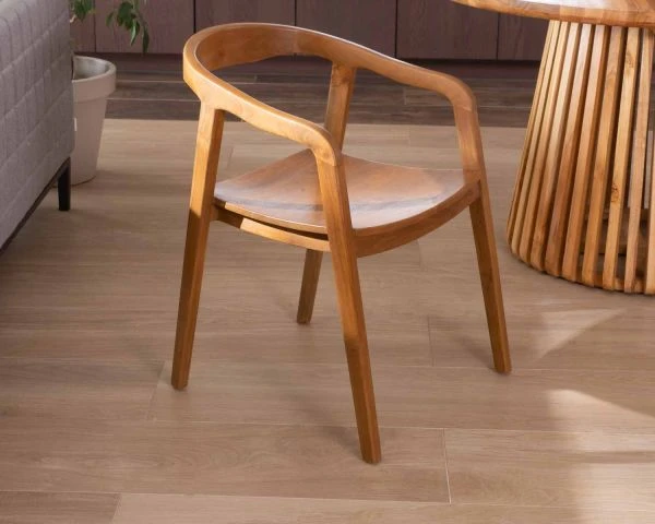 Chaise De Repas En Teck Design Esprit Retro "Juan" – Image 5