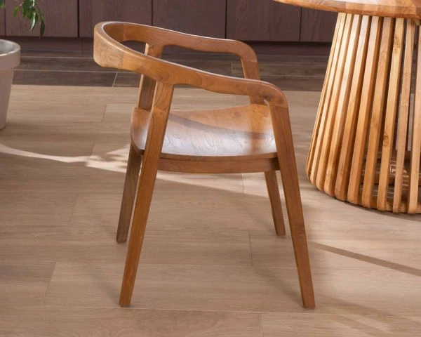 Chaise De Repas En Teck Design Esprit Retro "Juan" – Image 7