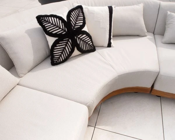 Canapé D'angle Extérieur écru Et Teck "Haruku Island" Retour Droit – Image 5