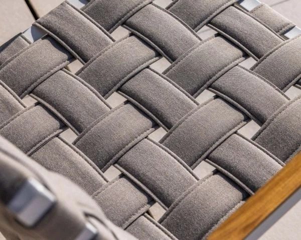 Lot De 2 Chaises De Repas élégantes Pour Extérieur Tissu Tressé Taupe Et Aluminium Blanc "Saint Tropez" – Image 7