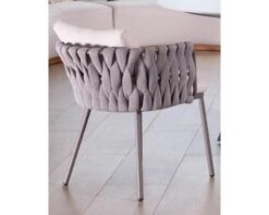 Lot De 2 Chaises De Jardin Haut De Gamme Tissu Gris Et Aluminium "Chinon"