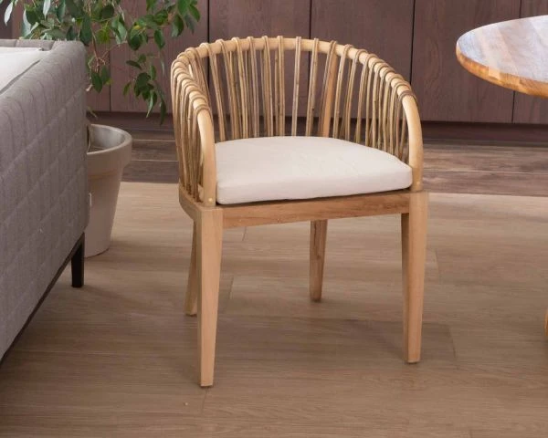 Chaise De Jardin En Teck Et Rotin "Wilma"