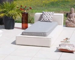Bain De Soleil Esprit Futon Gris Clair Et Lin "Saint Tropez"