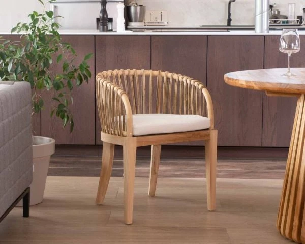 Chaise De Jardin En Teck Et Rotin "Wilma" – Image 10