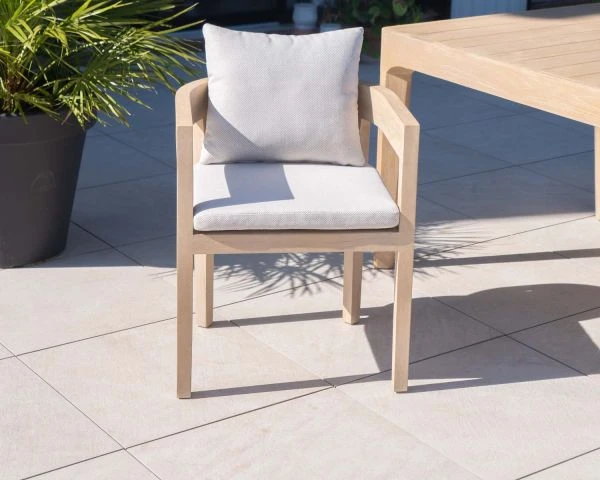 Chaise De Repas Extérieure Haut De Gamme En Teck "Blois" – Image 3