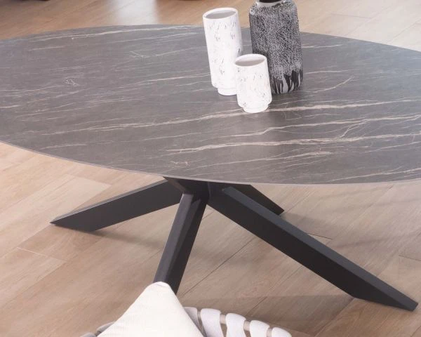 Table Design Noire Forme Elliptique En Céramique Et Pieds 3D "Chinon" 260 Cm – Image 5