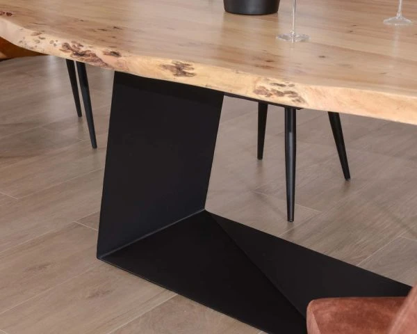 Table Contemporaine Acacia Naturel Et Métal Noir "Ruben" 200 Cm – Image 8