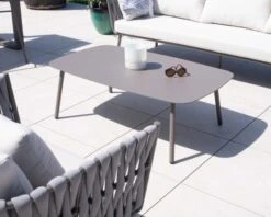 Grande Table Basse Design Rectangle En Aluminium Gris "Chinon"