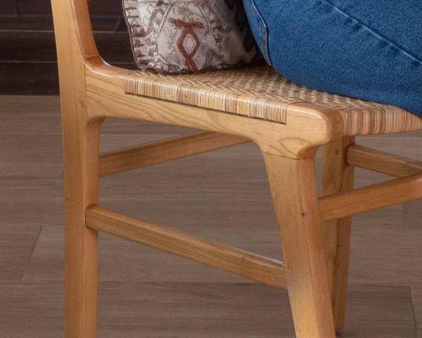 Chaise De Repas En Teck Et Rotin Naturel "Chatia" – Image 6