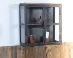 Vitrine 2 Portes En Métal Anthracite Et Verre "Black Cook"