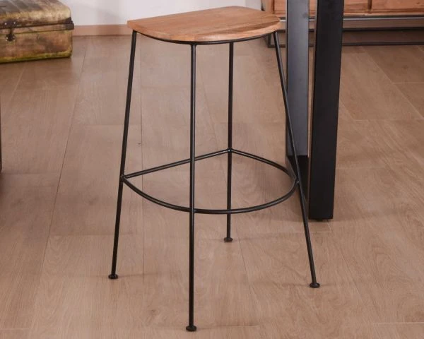 Tabouret De Bar Métal Et Bois "Caractère" – Image 2