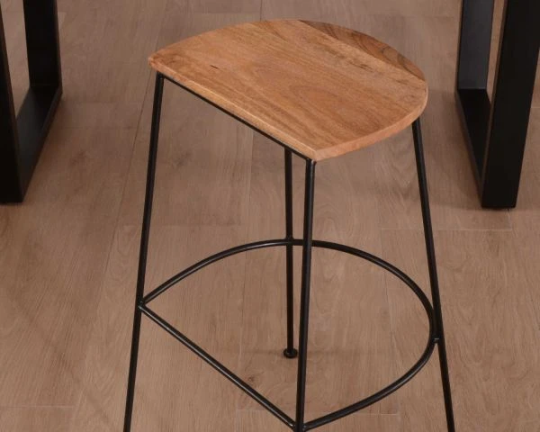 Tabouret De Bar Métal Et Bois "Caractère" – Image 3