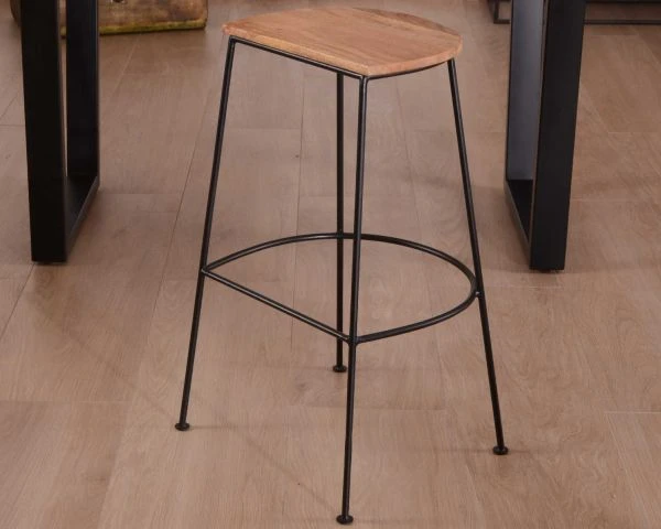 Tabouret De Bar Métal Et Bois "Caractère" – Image 4