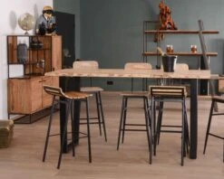 Mange Debout 190cm "Jaffna" Style Moderne Bois Massif Et Métal