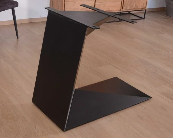 Table Contemporaine Acacia Naturel Et Métal Noir "Ruben" 200 Cm – Image 5