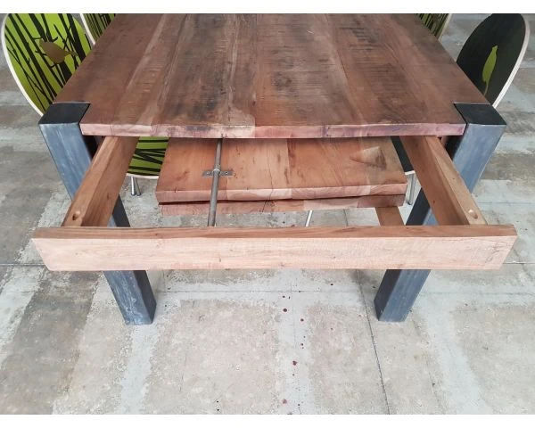 Table De Repas 180 Cm Avec Allonges "Urban Métal" – Image 5