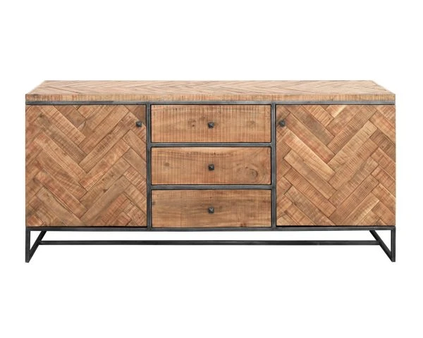 Bahut Massif Métal Et Bois 175 Cm "Bronx" – Image 4