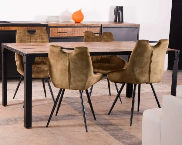 Table De Repas Industrielle Plateau Bois Et Métal "Atelier" 180 Cm – Image 3