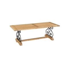 Table Basse Fer Forgé Chêne Massif "Antique"