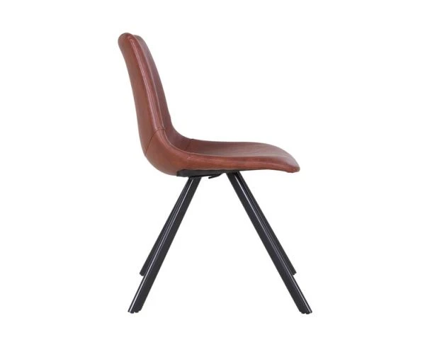 Chaise Design Scandinave Imitation Cuir Marron "Loin" – Image 2
