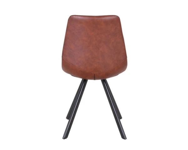 Chaise Design Scandinave Imitation Cuir Marron "Loin" – Image 3