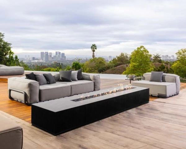 Grand Canapé De Terrasse Droit Modulaire Esprit Décontracté Tissu Gris "Escale" – Image 3