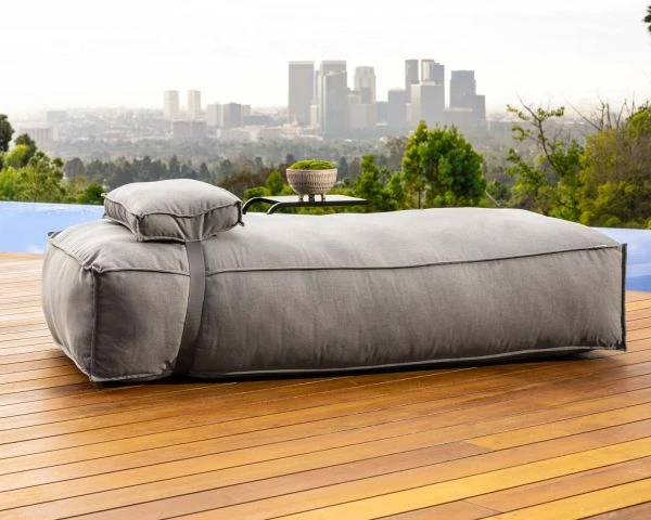 Matelas Bain De Soleil Minimaliste Et Moelleux Tissu Gris "Escale"