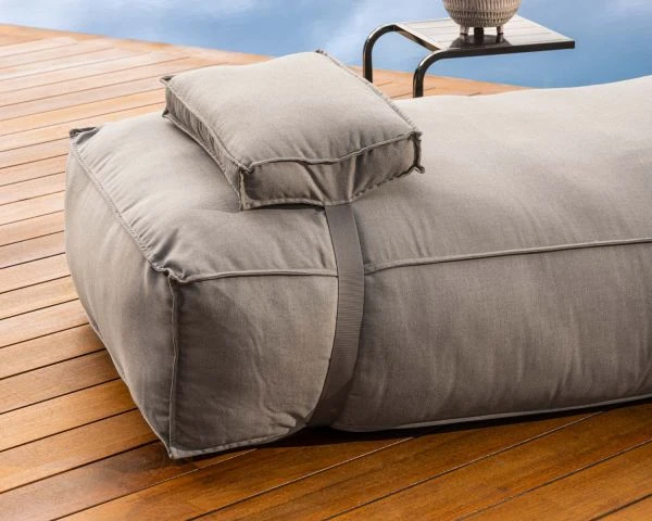 Matelas Bain De Soleil Minimaliste Et Moelleux Tissu Gris "Escale" – Image 3