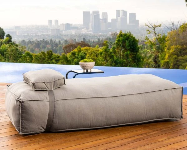 Matelas Bain De Soleil Minimaliste Et Moelleux Tissu Gris "Escale" – Image 7