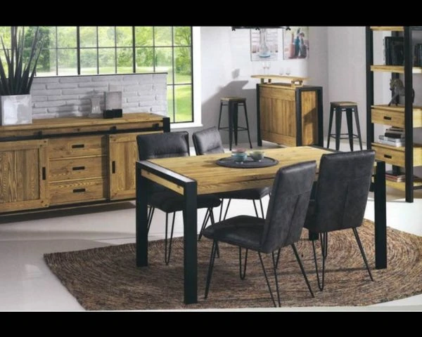 Bahut Industriel 3 Tiroirs Et Porte Coulissante "Lugano" – Image 5