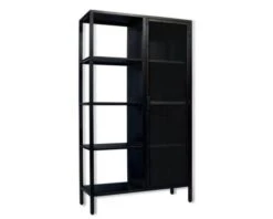 Armoire Industrielle Noire En Métal 1 Porte 4 étagères "Atelier" H.180