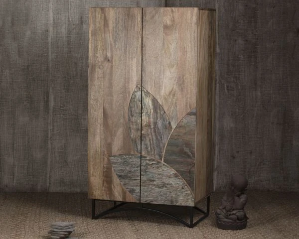 Armoirette Manguier Massif Imprimé Fleur "Pop Vintage"