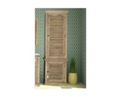 Colonne De Salle De Bain En Bois Massif Ouverture Droite "Persienne"