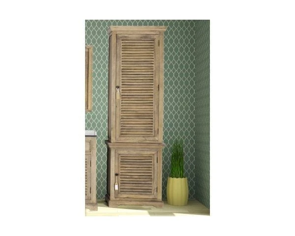 Colonne De Salle De Bain En Bois Massif Ouverture Droite "Persienne"