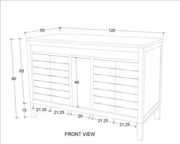 Meuble Sous Vasque En Teck 120 Cm "Tamy" – Image 9