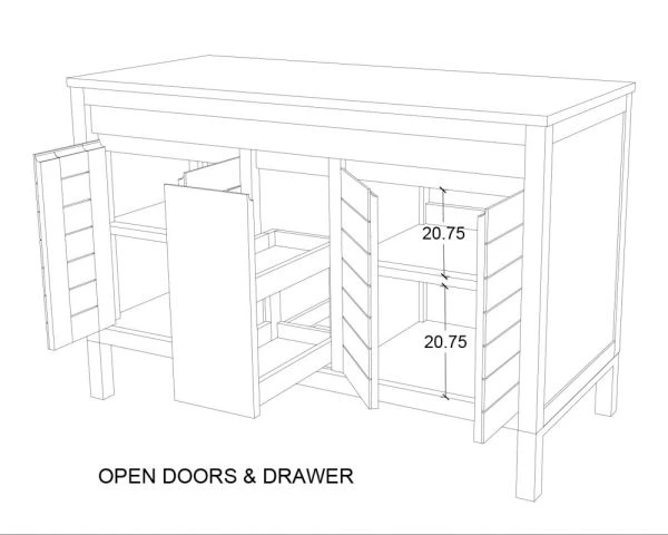 Meuble Sous Vasque En Teck 120 Cm "Tamy" – Image 7