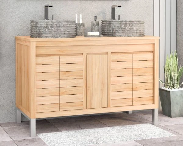 Meuble Sous Vasque En Teck 120 Cm "Tamy" – Image 4