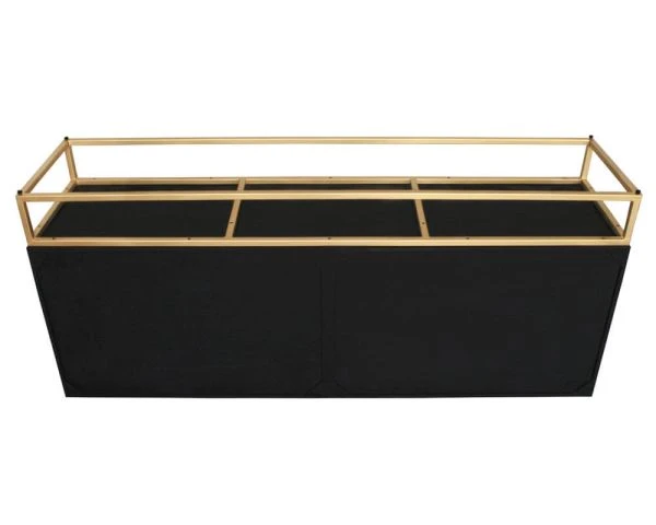 Enfilade 4 Portes Dorée Et Noire "Pop Vintage" Métal Et Bois Massif – Image 8