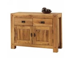 Buffet En Chêne Massif Huilé Et Métal Collection "Lodge Casita"