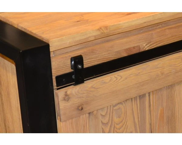 Bahut Industriel 3 Tiroirs Et Porte Coulissante "Lugano" – Image 3