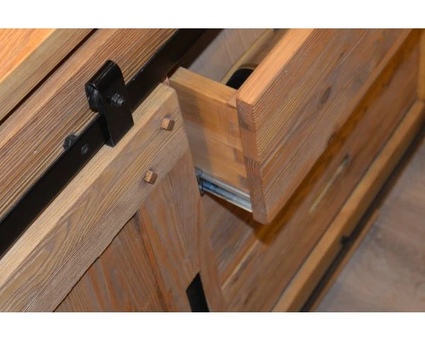 Bahut Industriel 3 Tiroirs Et Porte Coulissante "Lugano" – Image 2