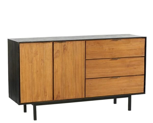 Buffet En Teck Massif Naturel Recyclé 165 Cm "Aberden"