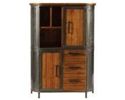 Buffet De Salon Industriel Teck Massif Et Métal "Hepley"