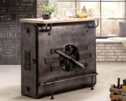 Bar Métal Et Bois Style Récup Multi Rangements "Crazy" Avec Hélice