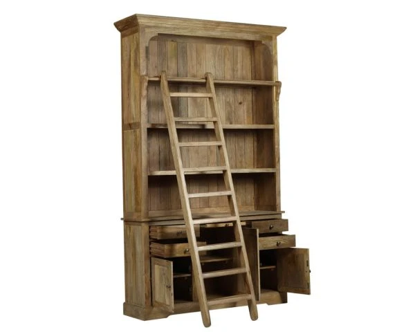 Bibliothèque En Bois Massif Avec échelle Style Classique Chic "Legacy" – Image 4