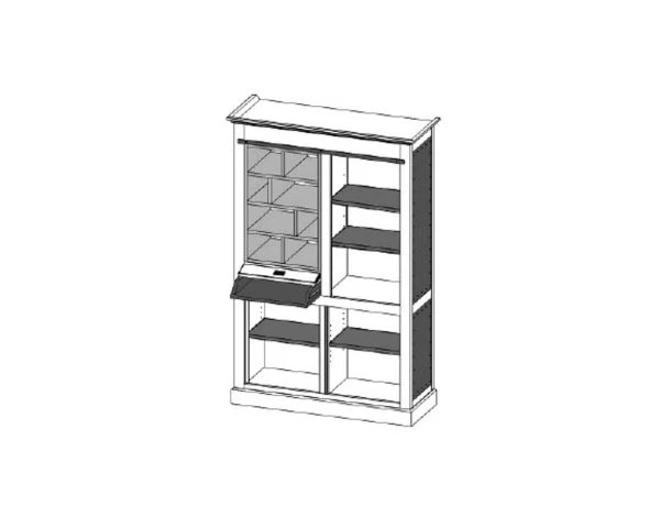 Bibliothèque "San Francisco" Style Factory Métal, Bois Crème Et Rouge – Image 9